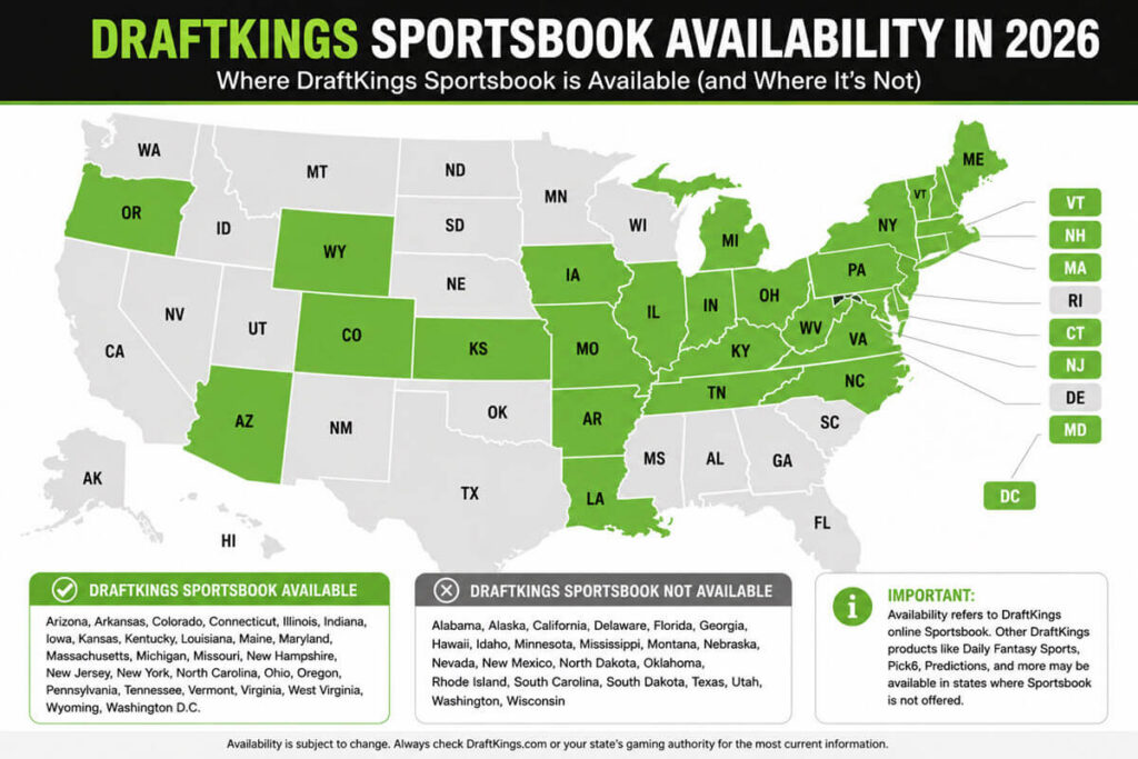 DraftKings Sportsbook map