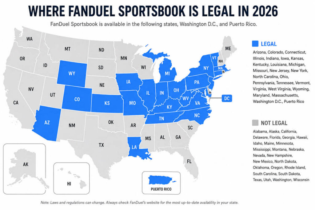 FanDuel Sportsbook map