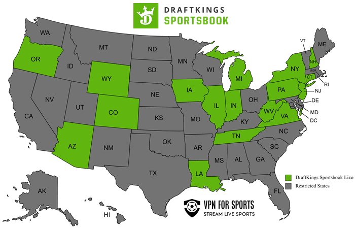 DraftKings Sportsboook map