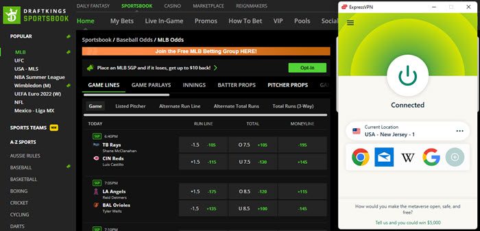 ExpressVPN DraftKings Sportsbook